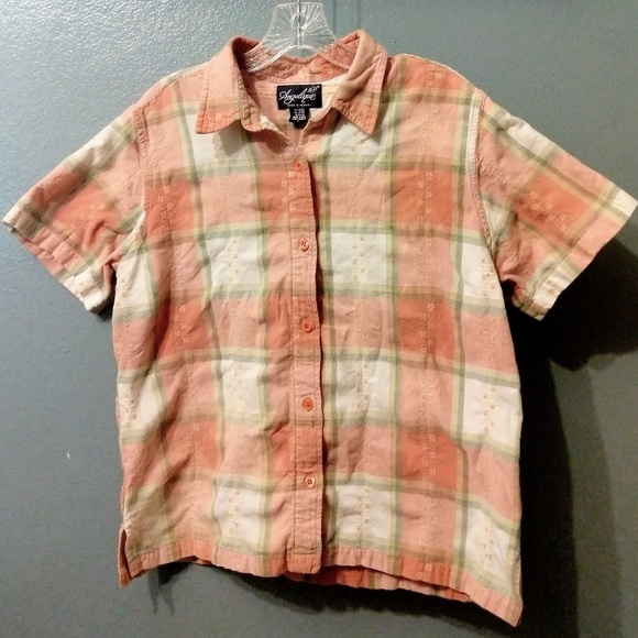 ANGELIQUE short sleeve flower flannel - Picture 1 of 4